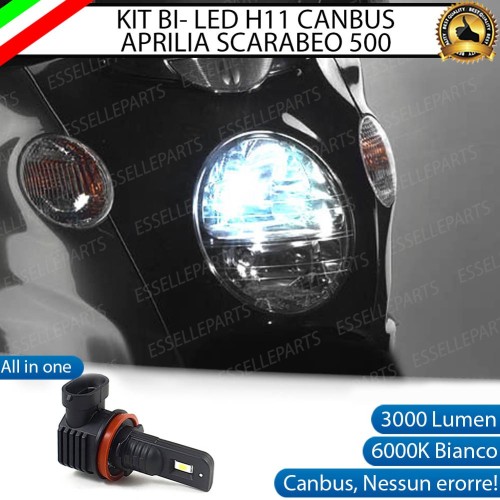 Lampada Singola Anabbagliante LED H11 3000 Lumen per APRILIA Scarabeo 500 2005-2007 GT ABS