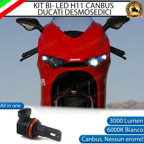 Lampada Singola Abbagliante LED H11 3000 Lumen per DUCATI Desmosedici 2007-2010 RR
