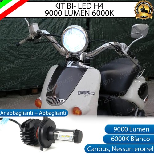 Coppia Lampade LED H4 18000 Lumen per APRILIA Habana 125 2000-2002 Custom Cat