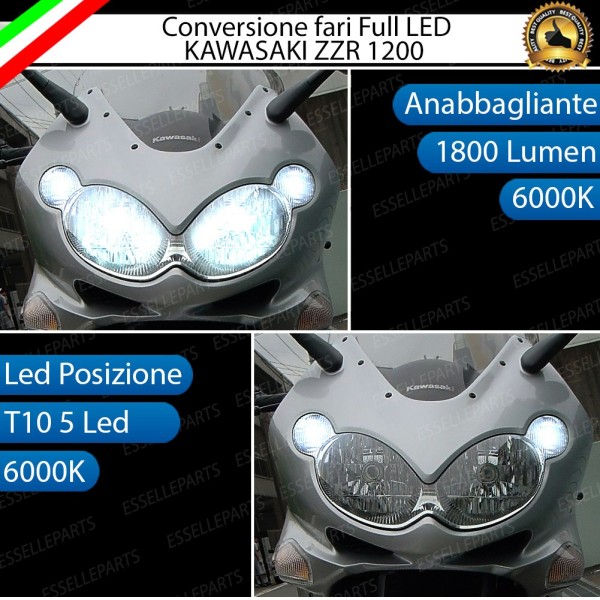 Conversione full LED Lampada H4 Anabbagliante Abbagliante KAWASAKI ZZR 1200