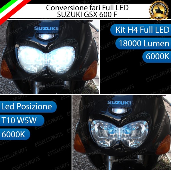 Conversione full LED Lampada H4 Anabbagliante Abbagliante SUZUKI GSX 600 F