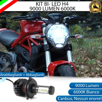 Lampada Singola LED H4 9000 Lumen per DUCATI Monster 821 2014-2017 ABS