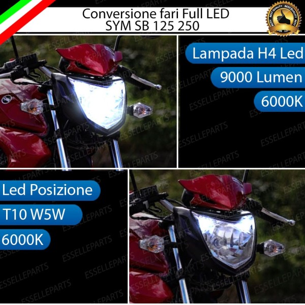 Conversione full LED Lampada H4 Anabbagliante Abbagliante SYM SB