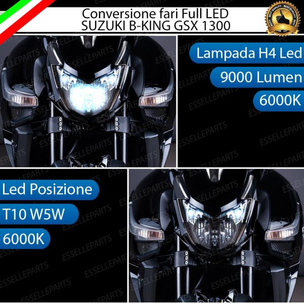Conversione full LED Lampada H4 Anabbagliante Abbagliante SUZUKI B-KING GSX 1300