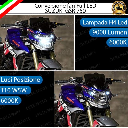 Conversione Lampade LED per Suzuki GSR 750 H4 e T10 6000K