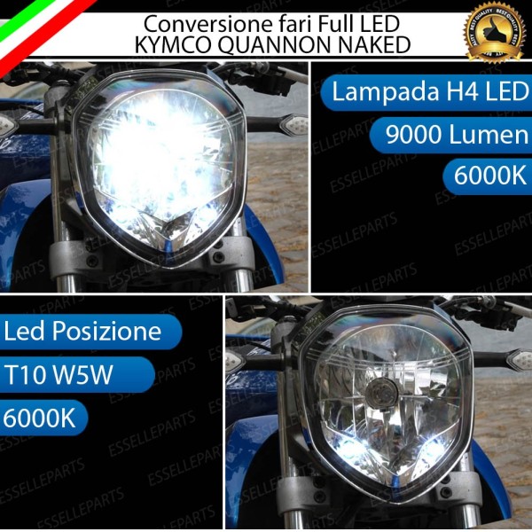 Conversione full LED Lampada H4 Anabbagliante Abbagliante KYMCO Quannon 125 (2010-2017) Naked