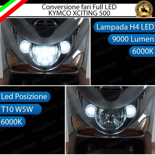 Conversione Lampade LED per Kymco Xciting 500 H4 e T10 6000K