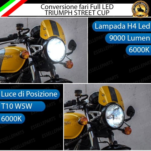 Conversione full LED Lampada H4 Anabbagliante Abbagliante Triumph Street Cup 900