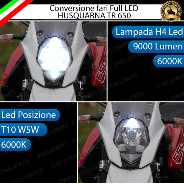 Conversione full LED Lampada H4 Anabbagliante Abbagliante HUSQVARNA TR 650