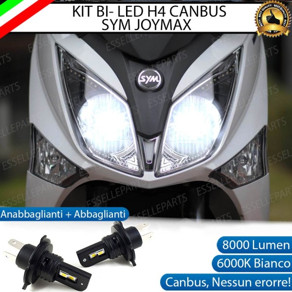 Coppia Lampade LED H4 8000 Lumen per SYM Joymax 300 2012-2018 i ABS