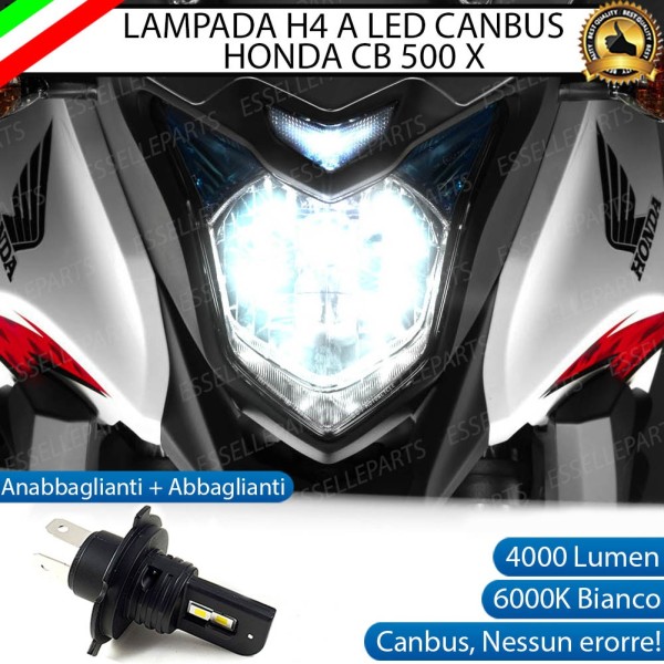Lampada Singola H4 4000 LUMEN per HONDA CB 500 X 2015-2016 ABS Travel Edition
