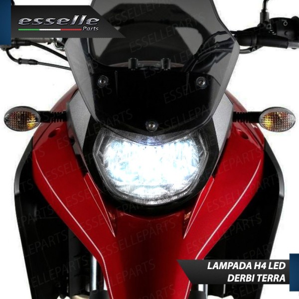 Lampada Singola LED H4 4000 Lumen per DERBI Terra 125 2009-2013 Adventure