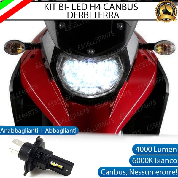 Lampada Singola LED H4 4000 Lumen per DERBI Terra 125 2007-2008 R