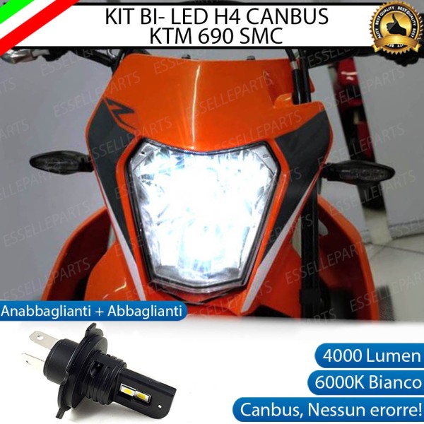 Lampada Singola LED H4 4000 Lumen per KTM 690 SMC 2012-2017 R