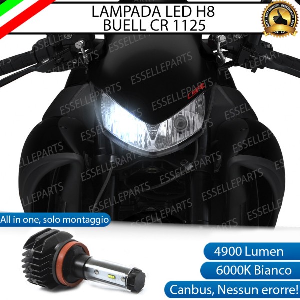 Kit Full LED Lampada H8 4900 LUMEN Anabbagliante Buell 1125 CR 2008-2011