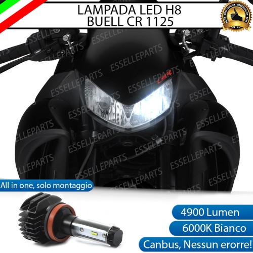 Kit Full LED Lampada H8 4900 LUMEN Abbagliante Buell 1125 CR 2008-2011
