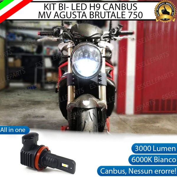 Lampada Abbagliante LED H9 3000 Lumen per MV AGUSTA Brutale 750 2001-2005 Serie Oro