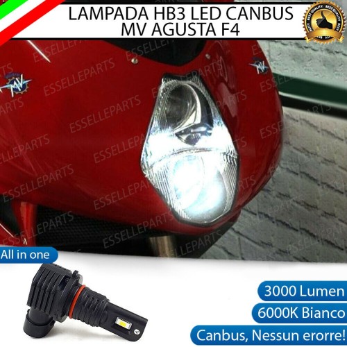 Lampada Singola Abbagliante LED HB3 3000 Lumen per MV AGUSTA F4 1000 2007-2009 312 R