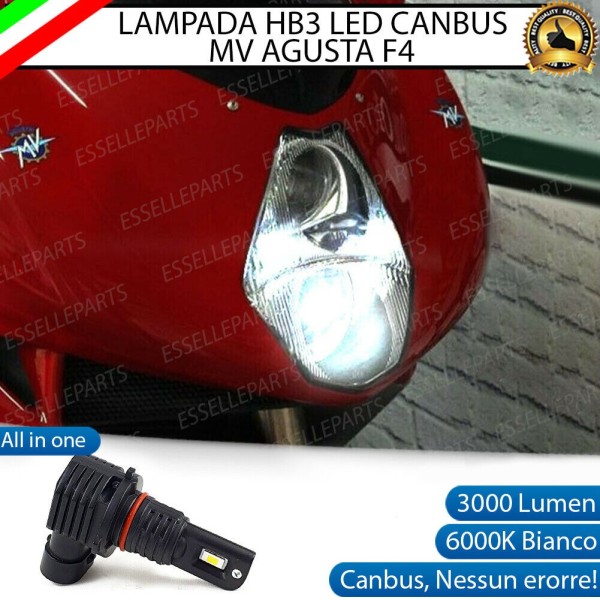 Lampada Singola Abbagliante LED HB3 3000 Lumen per MV AGUSTA F4 1000 2003-2006 Ago