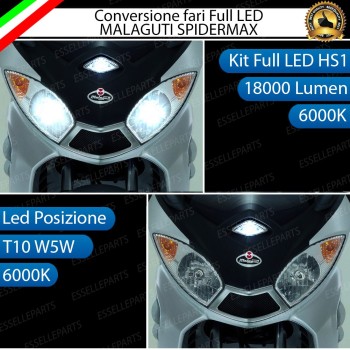 Kit LED Per Faro Malaguti Spider Max GT dal 2004 Luce Bianca
