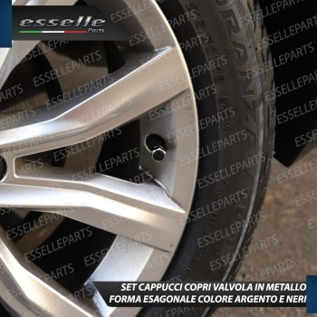 Set 4 Tappi Coprivalvola Neri in alluminio per Citroen C4 II