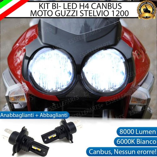 Coppia Lampade H4 LED 8000 Lumen per MOTO GUZZI Stelvio 1200 2008-2010 4V