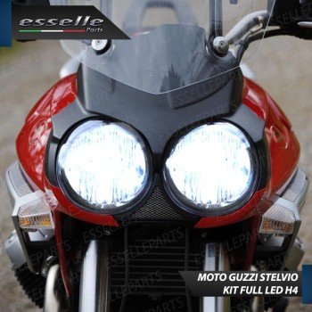 Coppia Lampade H4 LED 8000 Lumen per MOTO GUZZI Stelvio 1200 2011-2016 8V