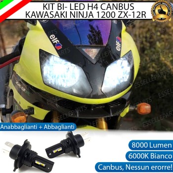 Coppia Lampade H4 LED 8000 Lumen per KAWASAKI Ninja 1200 ZX-12R 2000-2006