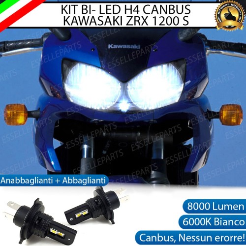Coppia Lampade H4 LED 8000 Lumen per KAWASAKI ZRX 1200 2001-2004 S
