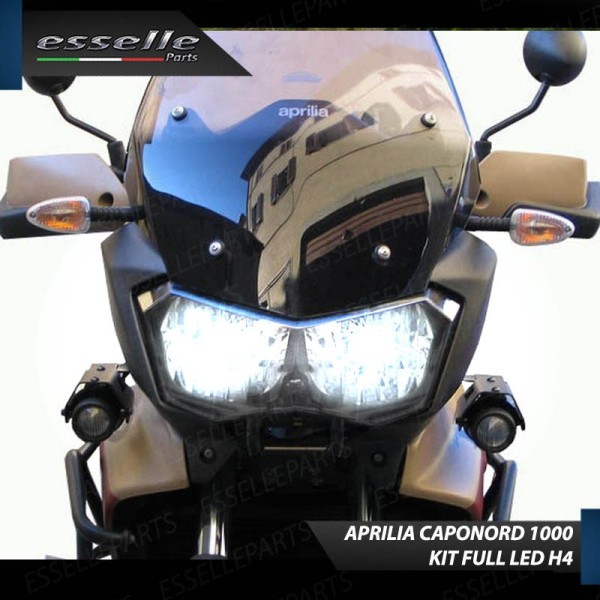 Coppia Lampade LED H4 8000 Lumen per APRILIA Caponord 1000 2004-2011 ETV ABS