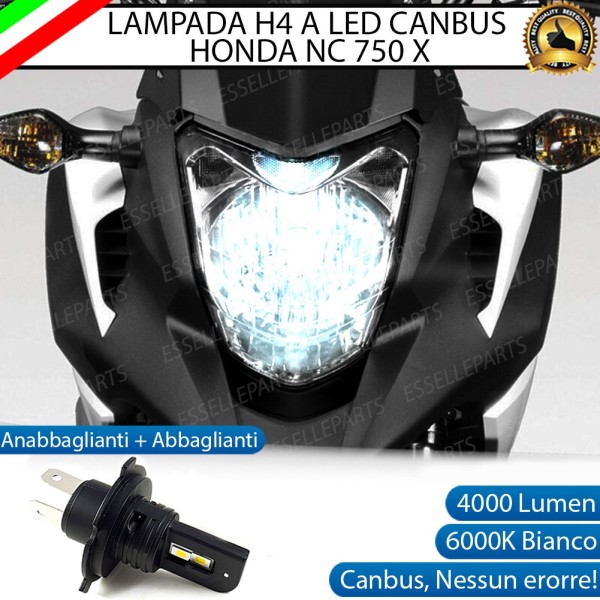 Lampada H4 LED 4000 Lumen per HONDA NC 750 X 2014-2016 Travel Edition ABS