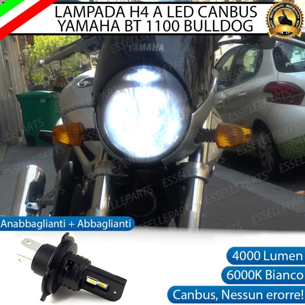 Lampada Singola H4 LED 4000 Lumen per YAMAHA BT 1100 Bulldog 2002-2006