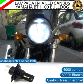 Lampada Singola H4 LED 4000 Lumen per YAMAHA BT 1100 Bulldog 2002-2006