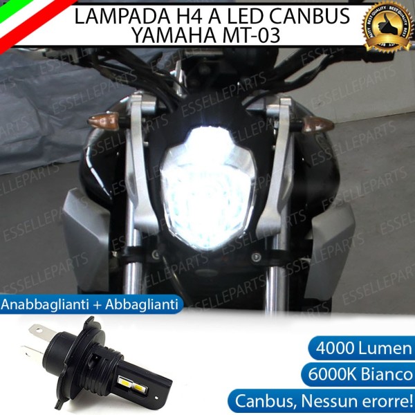 Lampada Singola H4 LED 4000 Lumen per YAMAHA MT-03 2006-2014