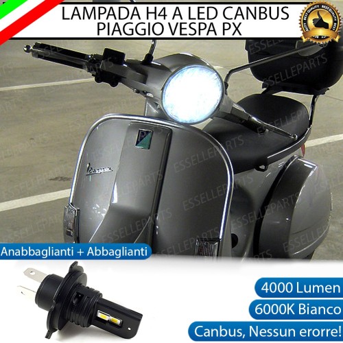 Lampada Singola H4 LED 4000 Lumen per VESPA PX 150 2010-2017