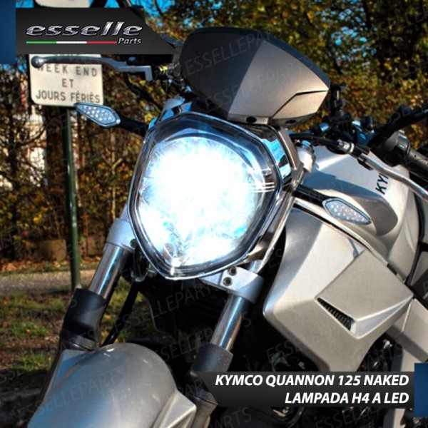 Lampada Singola H4 LED 4000 Lumen per KYMCO Quannon 125 2010-2017 Naked