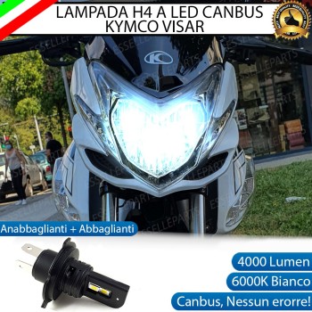 Lampada Singola H4 LED 4000 Lumen per KYMCO Visar 125 2020