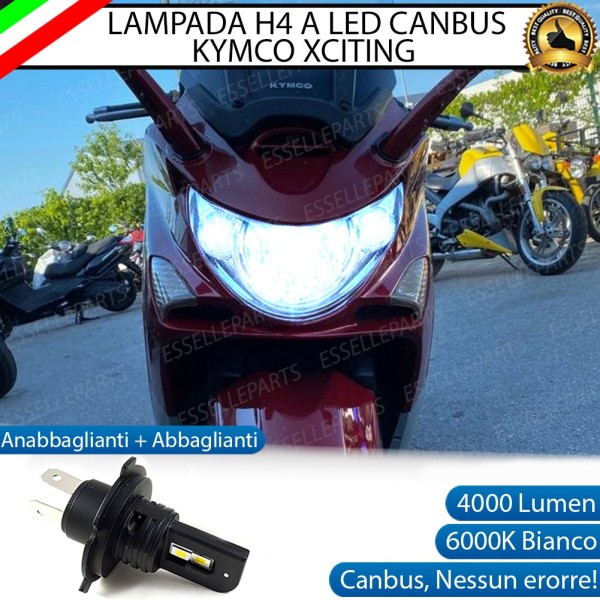 Lampada Singola H4 LED 4000 Lumen per KYMCO Xciting 250 2005-2006