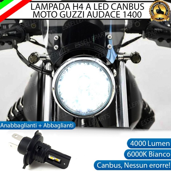 Lampada Singola H4 LED 4000 Lumen per MOTO GUZZI Audace 1400 2015-2016