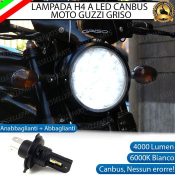 Lampada Singola H4 LED 4000 Lumen per MOTO GUZZI Griso 1200 2007-2012 8V