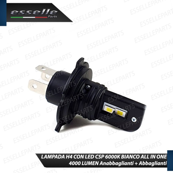 Lampada Singola H4 LED 4000 Lumen per PEUGEOT Tweet 150 2017-2020