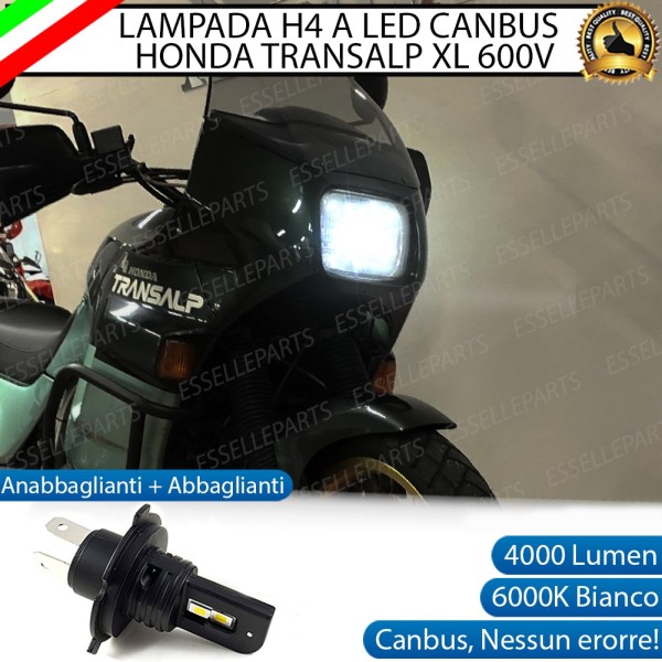 Lampada Singola H4 LED 4000 Lumen per HONDA Transalp XL 600V 1987-1990