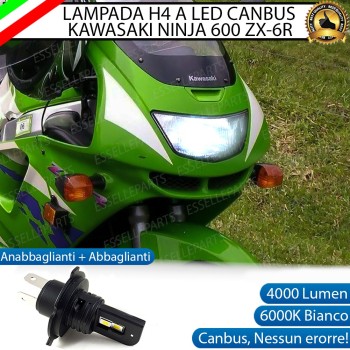Lampada Singola H4 LED 4000 Lumen per KAWASAKI Ninja 600 ZX-6R 1995-1997