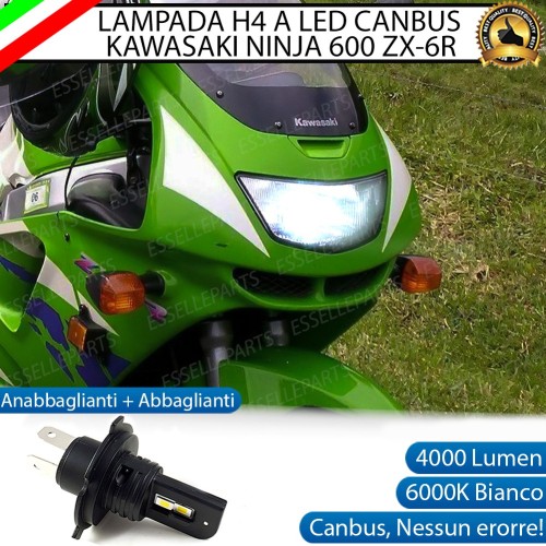 Lampada Singola H4 LED 4000 Lumen per KAWASAKI Ninja 600 ZX-6R 1998-1999