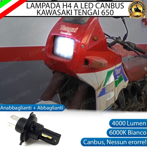 Lampada Singola H4 LED 4000 Lumen per KAWASAKI Tengai 650 1989-1991
