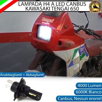 Lampada Singola H4 LED 4000 Lumen per KAWASAKI Tengai 650 1989-1991
