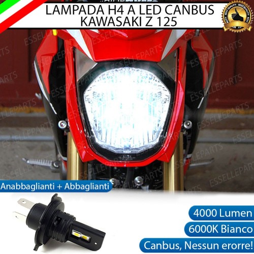 Lampada Singola H4 LED 4000 Lumen per KAWASAKI Z 125 2019-2020