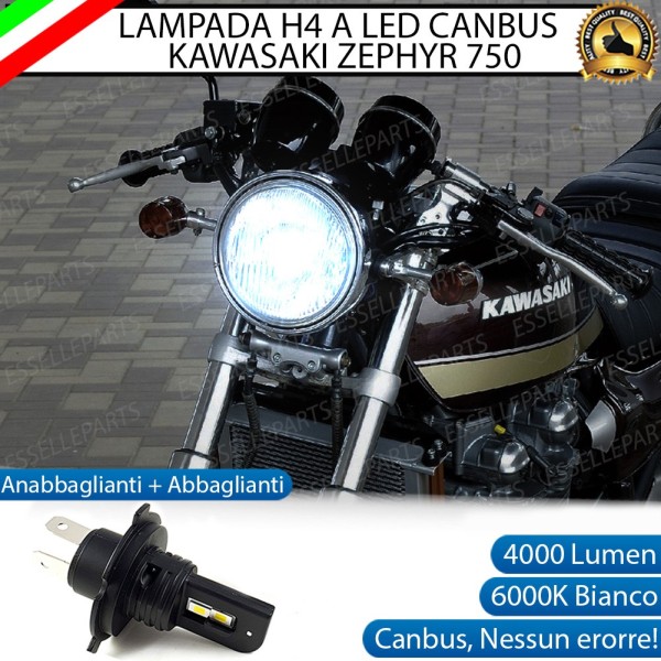 Lampada Singola H4 LED 4000 Lumen per KAWASAKI Zephyr 750 1991-1993