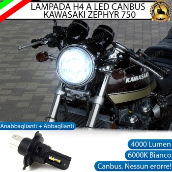 Lampada Singola H4 LED 4000 Lumen per KAWASAKI Zephyr 750 1991-1993