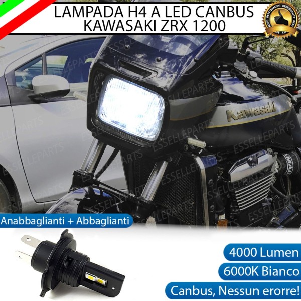 Lampada Singola H4 LED 4000 Lumen per KAWASAKI ZRX 1200 2000-2005